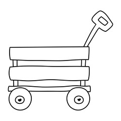 Wooden cart hand drawn