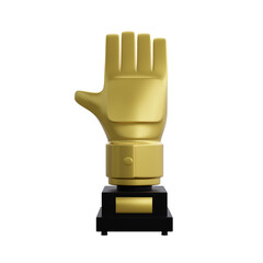 golden gloves trophy 3D render Illustration icon