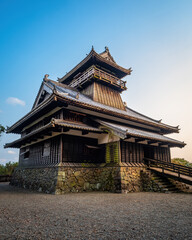 Side view of aya castle, a magnificent wooden castle placed in Aya Town - Miyazaki