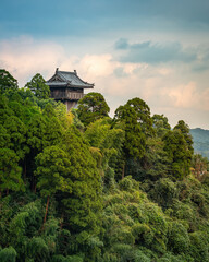 Aya castle from afar. One of beautiful wooden castle in Miyazaki.