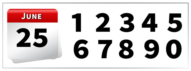 Vector calendar number june all numbers