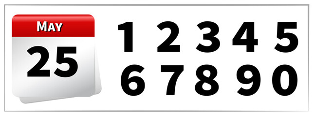 Vector calendar number may all numbers