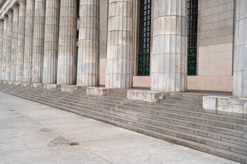 Columnas del edificio de la Facultad de Derecho de la Universidad de Buenos Aires. UBA
