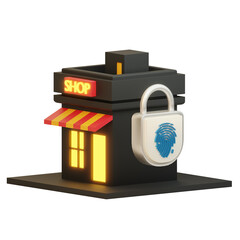 3d shop security icon