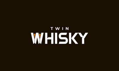 illustration vector graphic designs, logotype typography logo, twin whisky