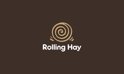illustration vector graphic designs, rolling hay logo, simple modern style
