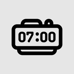 Obraz premium Alarm clock icon in line style about furniture, use for website mobile app presentation