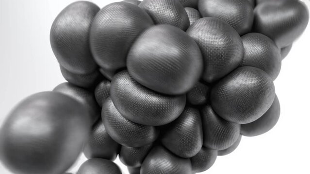 3D render abstract sphere collisions. Soft body dynamics. 4K CGI.