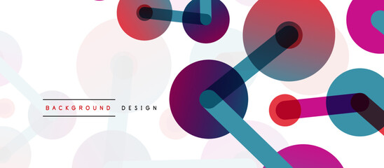 Abstract background. Round dots connected by lines. Trendy techno business template for wallpaper, banner, background or landing
