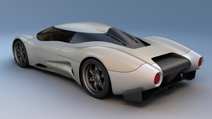 Long tail style sports car, conceptual vehicle, CGI car design - 3D illustration