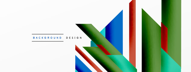 Minimal geometric abstract background. Dynamic 3d lines composition. Trendy techno business template for wallpaper, banner, background or landing