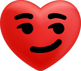 Heart Cartoon Emoticons, Character face expressions and Emotional reaction