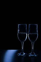 Toast with glasses of wine for the new year.
