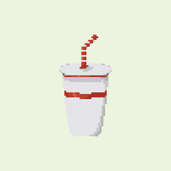 illustration vector graphic of beverage with pixel art style, colorfull and good for your project.