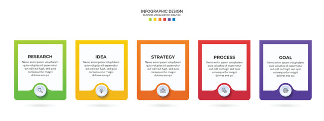 Obraz premium Steps business data visualization timeline process infographic template design with icons
