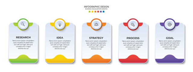Steps business data visualization timeline process infographic template design with icons
