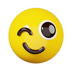 Smile emotion. Yellow face smiling emoji. Popular chat elements. Trending emoticon. 3D Render Illustration