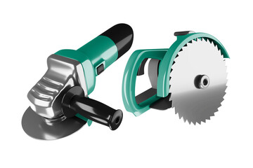Green angle grinding machine and circular saw 3d