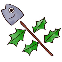 節分　柊鰯のイラスト
