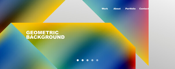 Trendy minimal geometric composition abstract background. Triangle fluid bright colors backdrop. Vector Illustration For Wallpaper, Banner, Background, Card, Book Illustration, landing page