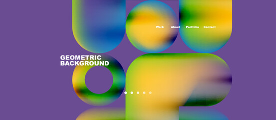 Round shapes and circles with liquid gradients