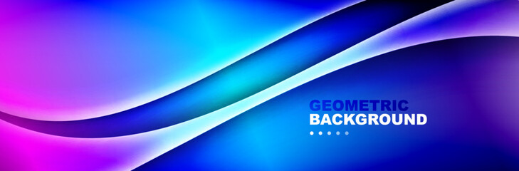 Abstract background - waves and lines composition created with lights and shadows. Technology or business digital template