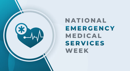 Happy National Emergency Medical Services Week Celebration Vector Design Illustration for Background, Poster, Banner, Advertising, Greeting Card