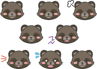 たぬきの表情顔アイコン