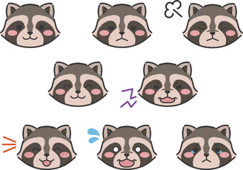 あらいぐまの表情顔アイコン © ひかわ