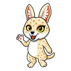 Cute pharaoh cat cartoon waving hand