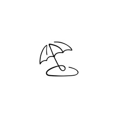 Umbrella Line Style Icon Design