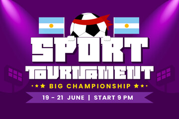 Football tournament sport event background design template easy to customize