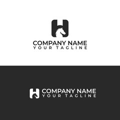 Letter H with horse logo vector