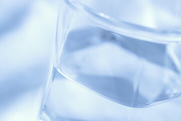 clear glass in water white background blank space crystal clear water shine