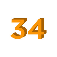 3d number logo , template element logo best style