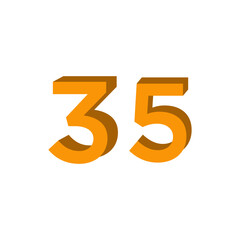 3d number logo , template element logo best style