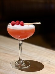 Cocktail with raspberry