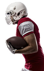 Football Player with a  Red uniform on a transparent background. PNG file.