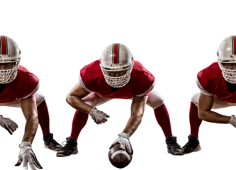 Football Player with a  Red uniform on a transparent background. PNG file.