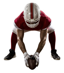 Football Player with a  Red uniform on a transparent background. PNG file. © beto_chagas