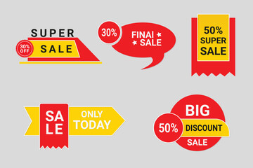 Various sale tags badge sticker design for vector illustration