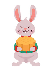 asian rabbit with mooncake