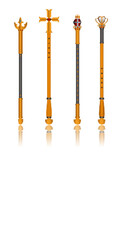 gold royal scepters wand for king and 

queen
