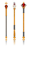 gold royal scepters wand for king and 

queen
