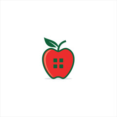 Apple icon logo. Apple vector illustration design icon logo template.