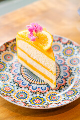 orange cake on beautiful plate