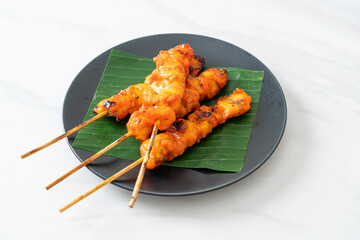 grilled chicken skewer in Asian style