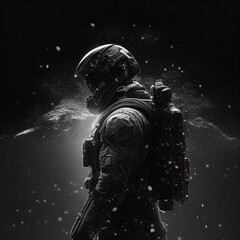 Fototapeta premium photo of a galaxy with an astronaut created with generative AI technology