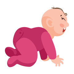 little baby crawling