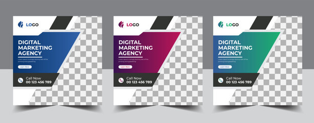 Digital marketing social media live webinar and Instagram post template banner